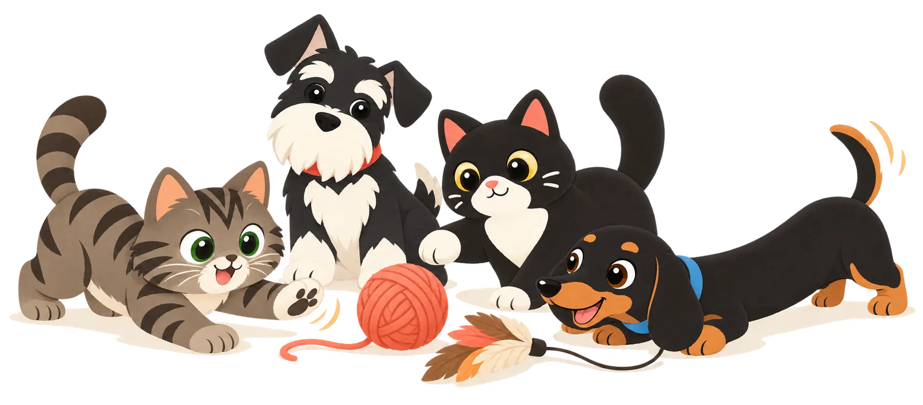 Ziggy, Master Shifu, Charlie and Queso playing together